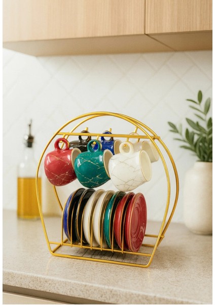 Paslanmaz Beyaz Gümüş Fincan Kupa Askılığı Sadece Askılık