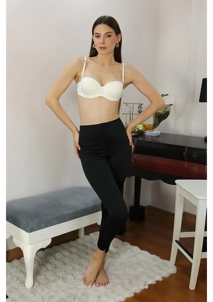 Moda Kadın Yarım Destekli Balenli Staplez Sütyen Ekru indirimleri