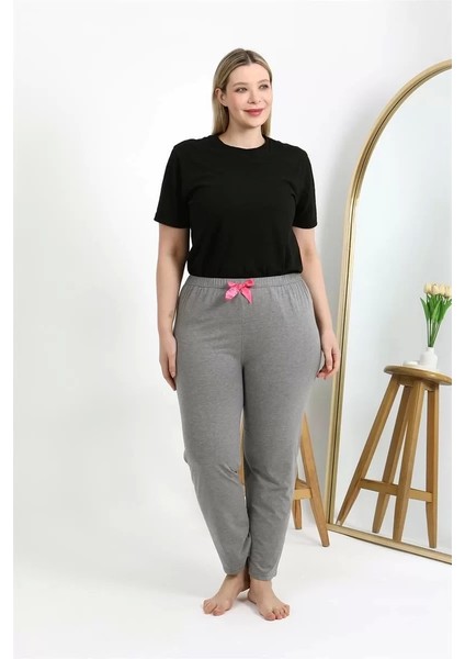 Moda Kadın Pamuklu Büyük Beden Alt Pijama Gri fiyatları