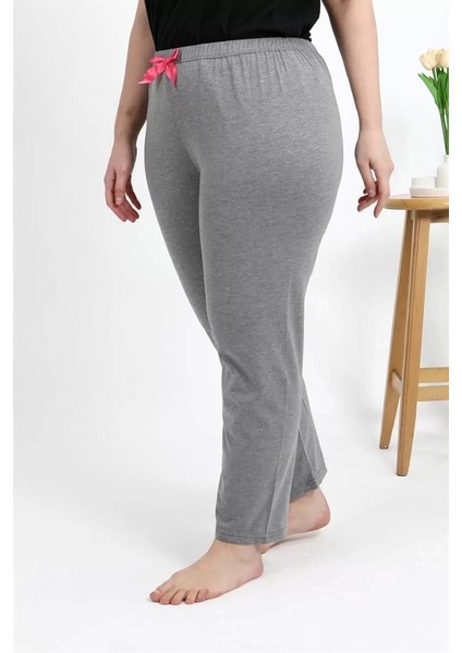 Moda Kadın Pamuklu Büyük Beden Alt Pijama Gri modelleri