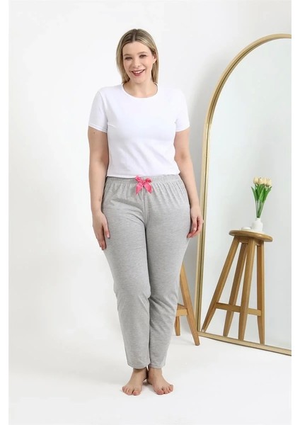Moda Kadın Pamuklu Büyük Beden Alt Pijama Gri indirimleri