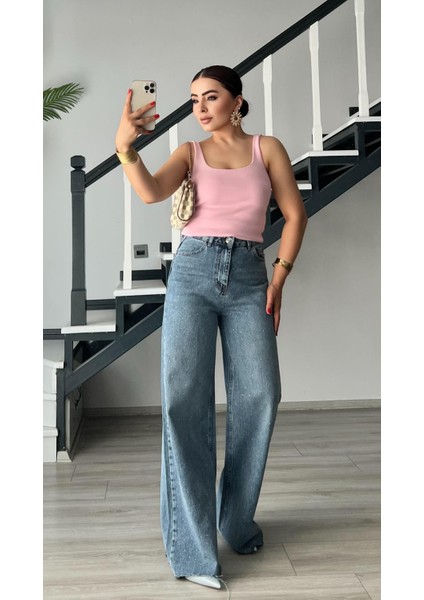 Pembe Kare Yaka Fitilli Askılı Atlet modelleri