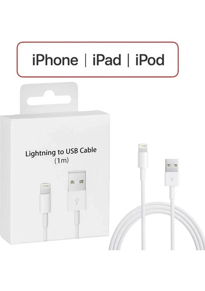Iphone 14-13-12-11 Xr Xs 8-7 Lighting 1metre USB Şarj KABLOSU-(5775)