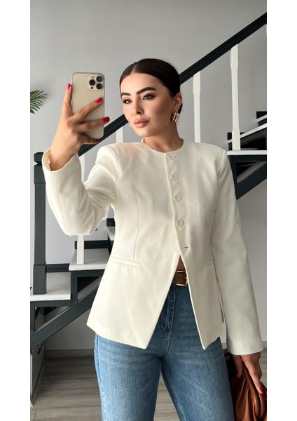 Beyaz Premium Vatkalı Marka Model Ceket