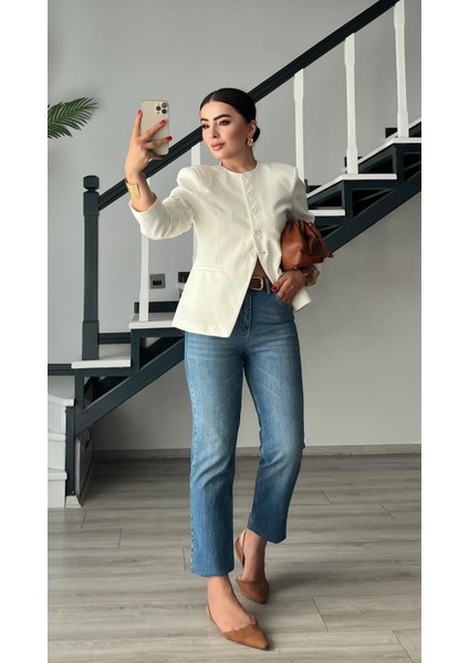 Beyaz Premium Vatkalı Marka Model Ceket modelleri