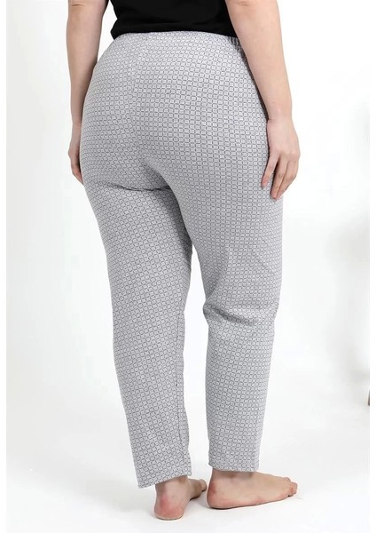 Moda Kadın Pamuklu Büyük Beden Alt Pijama Gri