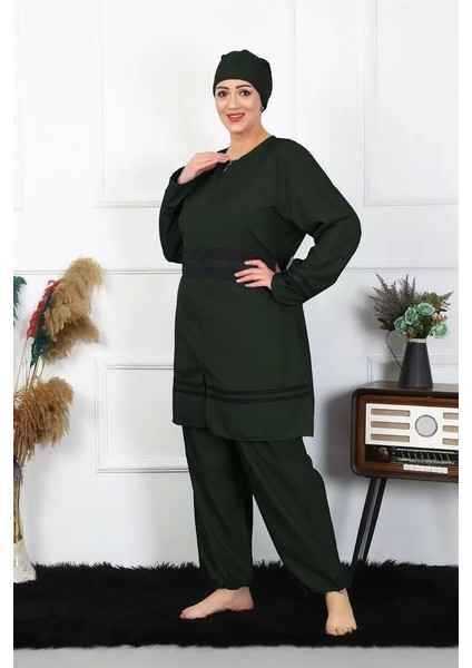 Moda Büyük Beden Tesettür Mayo Haki
