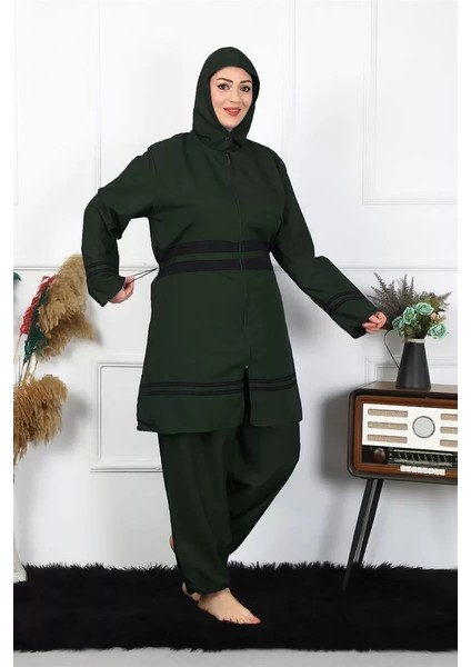 Moda Büyük Beden Tesettür Mayo Haki fırsatları