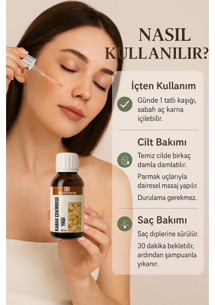 Kabak Çekirdeği Yağı 100 ml | %100 Soğuk Pres | Doğal E Vitamini – Cilt ve Saç Bakımı modelleri