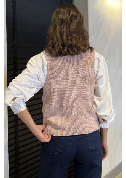 Kadın Ön Bağlamalı Triko Yelek (S-M-L-Xl Uyumludur) P-00017993 modelleri