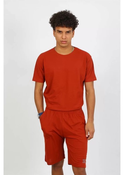 Moda Erkek Pamuk Lakost Alt Üst Kaprili Pijama Takım Kremit modelleri