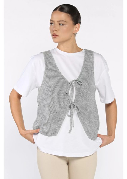 Kadın Ön Bağlamalı Triko Yelek (S-M-L-Xl Uyumludur) P-00017993 fiyatları