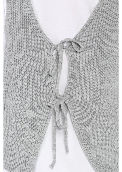 Kadın Ön Bağlamalı Triko Yelek (S-M-L-Xl Uyumludur) P-00017993 fırsatları