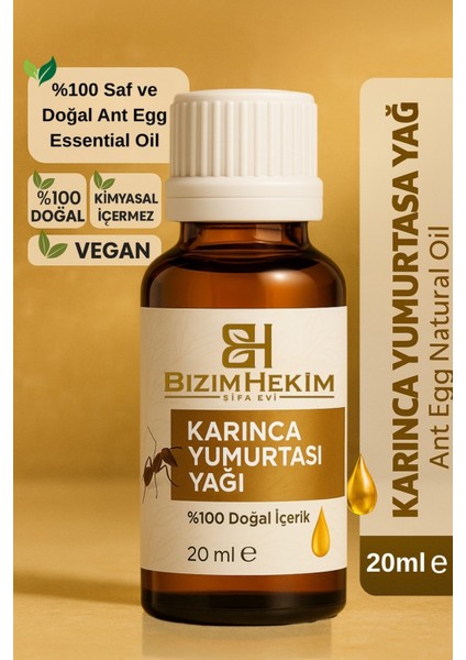 Karınca Yumurtası Yağı Tüy Azaltıcı Tüy Tüy Dökücü 20 ml Karınca Yumurtası Yağı %100 Saf