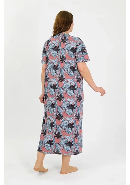 Moda Kadın Büyük Beden Kısa Kol Somon Anne Gecelik indirimleri