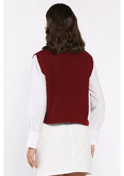 Yan Bağlamalı Incili Triko Süveter (S-M-L-Xl Uyumludur) P-00017994 modelleri