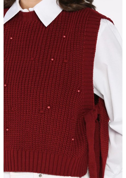 Yan Bağlamalı Incili Triko Süveter (S-M-L-Xl Uyumludur) P-00017994 fırsatları