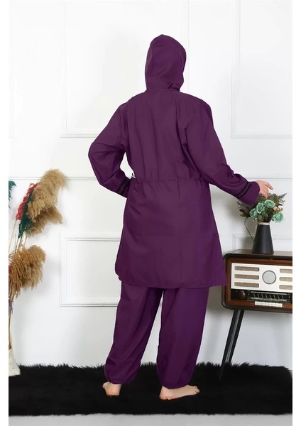 Moda Büyük Beden Tesettür Mayo Mor modelleri