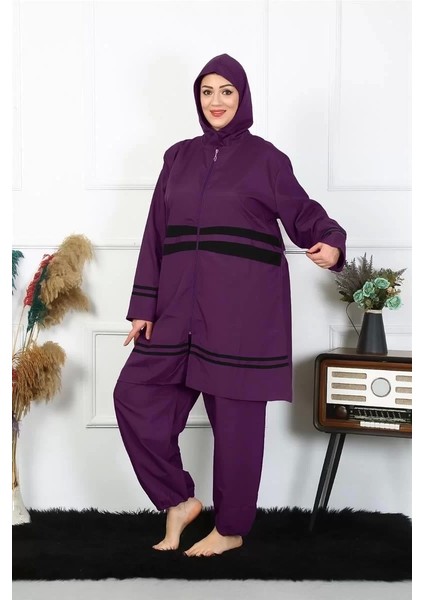 Moda Büyük Beden Tesettür Mayo Mor fırsatları