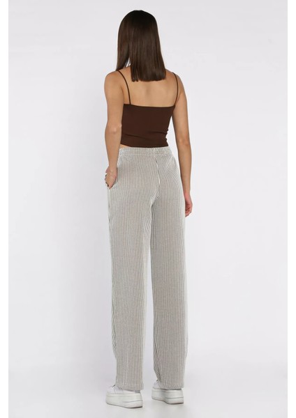 Kadın Su Yolu Çizgili Bol Paça Pantolon P-00017995 modelleri
