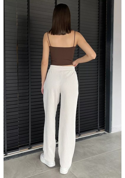 Kadın Su Yolu Çizgili Bol Paça Pantolon P-00017995 modelleri