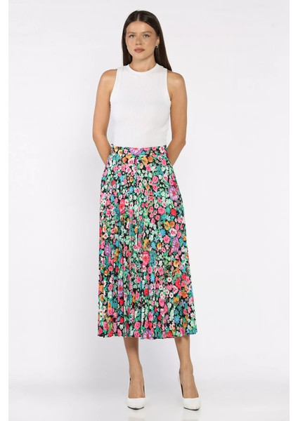 Çiçek Desenli Pileli Etek P-00018002 fiyatları