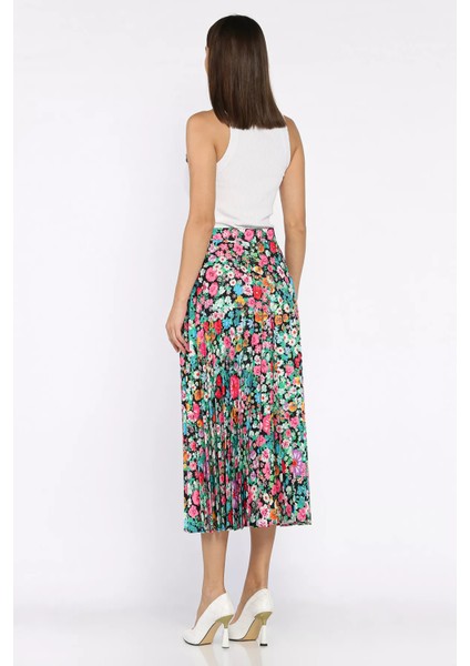 Çiçek Desenli Pileli Etek P-00018002 modelleri