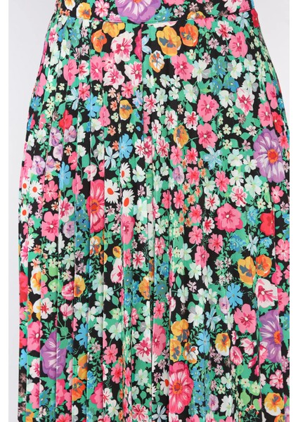 Çiçek Desenli Pileli Etek P-00018002 fırsatları