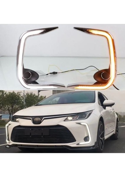 Toyota Corolla Sis Lambası Çerçevesi LED Tip 2019-2024