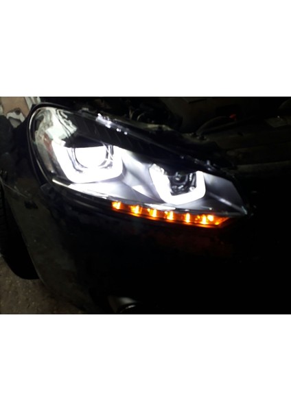 2009 - 2012 Vw Uyumlu Golf 6 Çift U LED Kayar Sinyal Mercek Far Takımı fiyatları