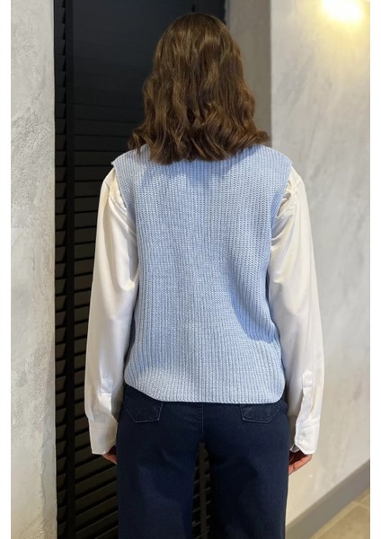 Kadın Düğmeli Triko Yelek (S-M-L-Xl Uyumludur) P-00017991 modelleri