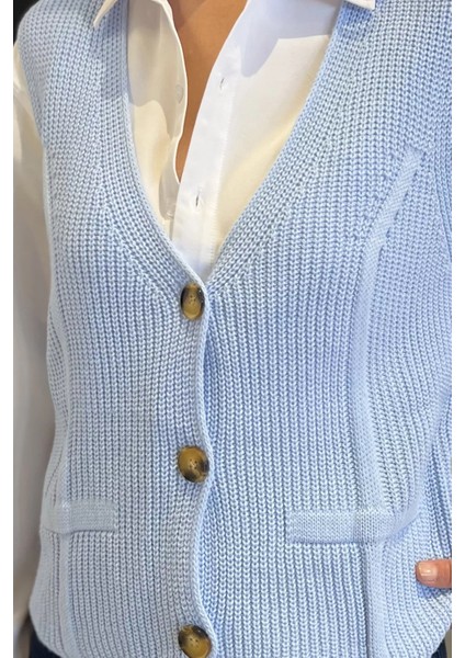 Kadın Düğmeli Triko Yelek (S-M-L-Xl Uyumludur) P-00017991 fırsatları