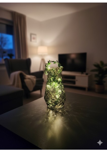 Haki Ananas Kristal Reflekte Cam Vazo