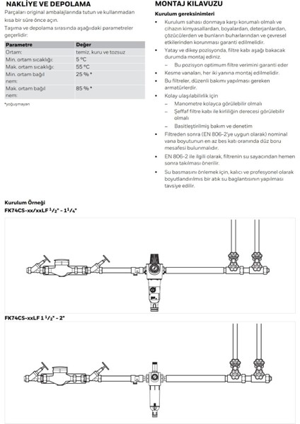 FK74CS -3/4AA Basınç Düşürücülü Ters Yıkamalı Filtre