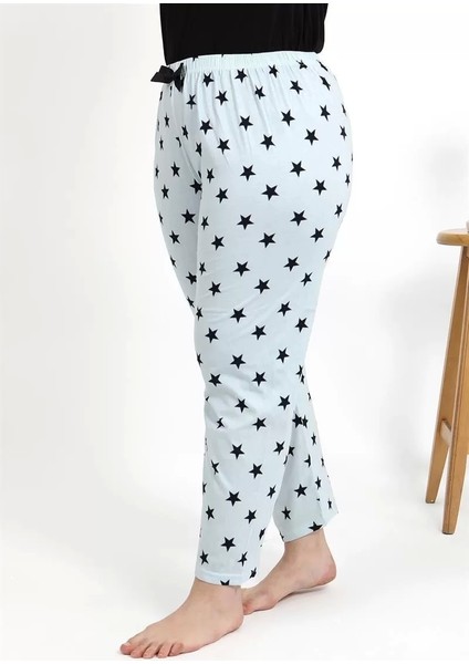 Moda Kadın Pamuklu Büyük Beden Alt Pijama Buz Mavisi fiyatları