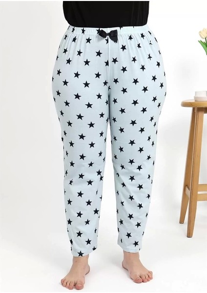 Moda Kadın Pamuklu Büyük Beden Alt Pijama Buz Mavisi fırsatları