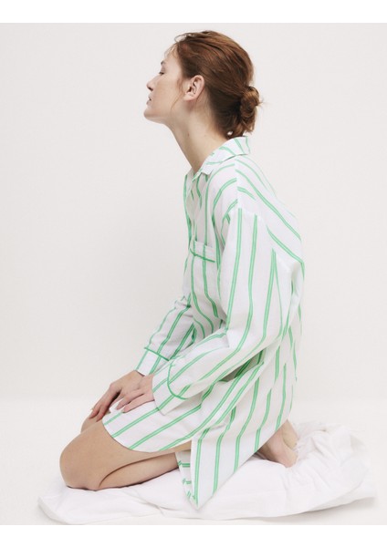 Cool Comfort™ Çizgili Gecelik
