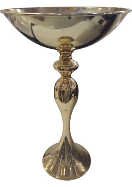 Büyük Gold Renk Metal Mumluk 50CM