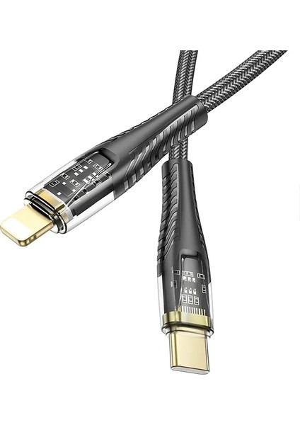 Hoco U121 Gold Standard Transparent Discovery Edition 60W Type-C To iPhone Lightning Hızlı Şarj ve D-(5775) modelleri
