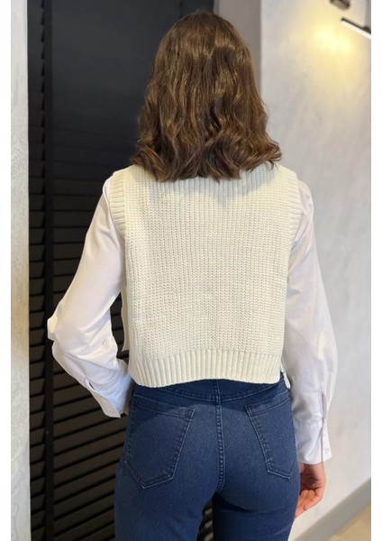 Yan Bağlamalı Incili Triko Süveter (S-M-L-Xl Uyumludur) P-00017994 modelleri