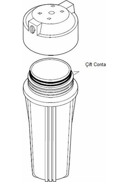 10” Mat Beyaz Housing 1/4'' Çift Contalı-22000110