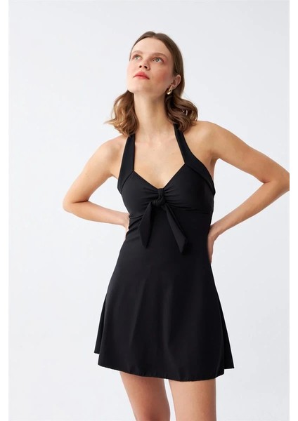 Moda Kadın Fiyonklu Siyah Elbise Mayo fiyatları