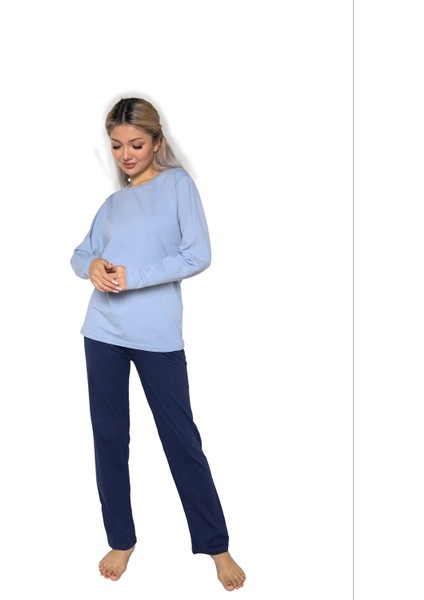 Moda Kadın Uzun Kol Penye Pijama Takımı Lila fiyatları