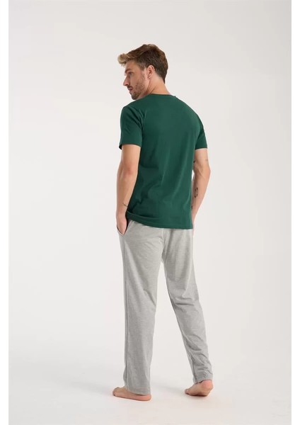 Moda Erkek Yeşil Kısa Kol Pijama Takımı indirimleri