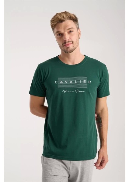 Moda Erkek Yeşil Kısa Kol Pijama Takımı