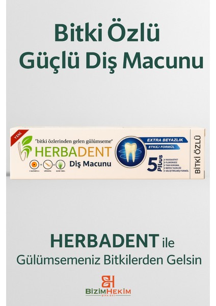 Bitki Özlü Florürsüz Hassas Dişler Için Extra Beyazlık Diş Macunu 50ML modelleri