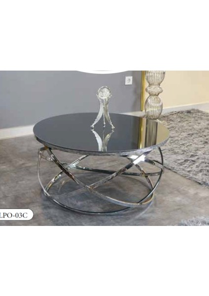 Mim Füme - Gümüş Elips Orta Sehpa