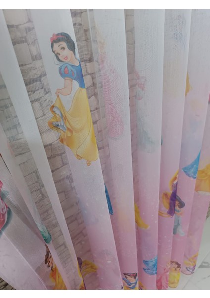 Çocuk Perdesi Tül Perde 1/3 Sık Pileli Kız Karakter Desenli fırsatları
