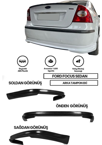 Ford Focus 2 Sedan 2005-2008 Uyumlu Boyasız Plastik Arka Ek