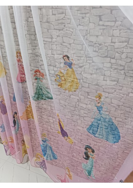 Çocuk Perdesi Tül Perde 1/3 Sık Pileli Kız Karakter Desenli fiyatları